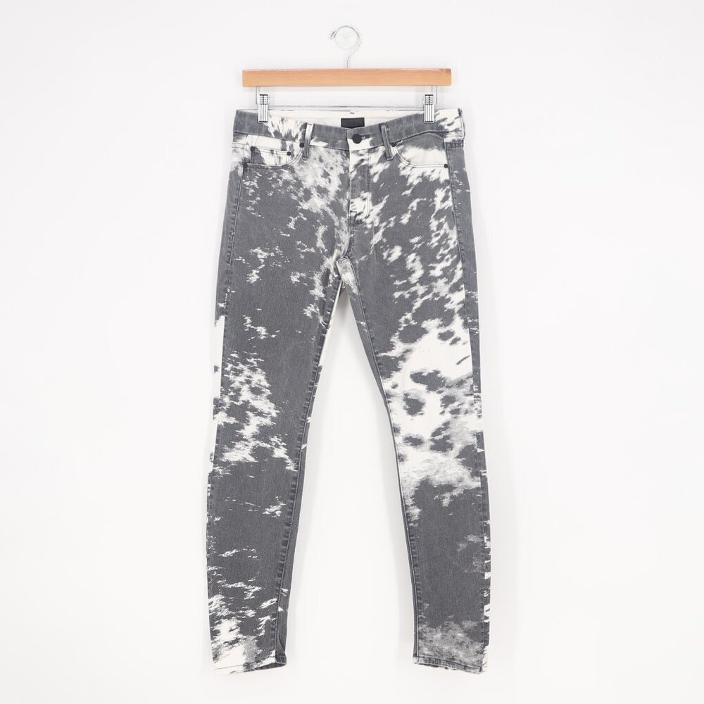 MOTHER Gray White Hide Out Print The Looker Denim Skinny Jeans Size 29